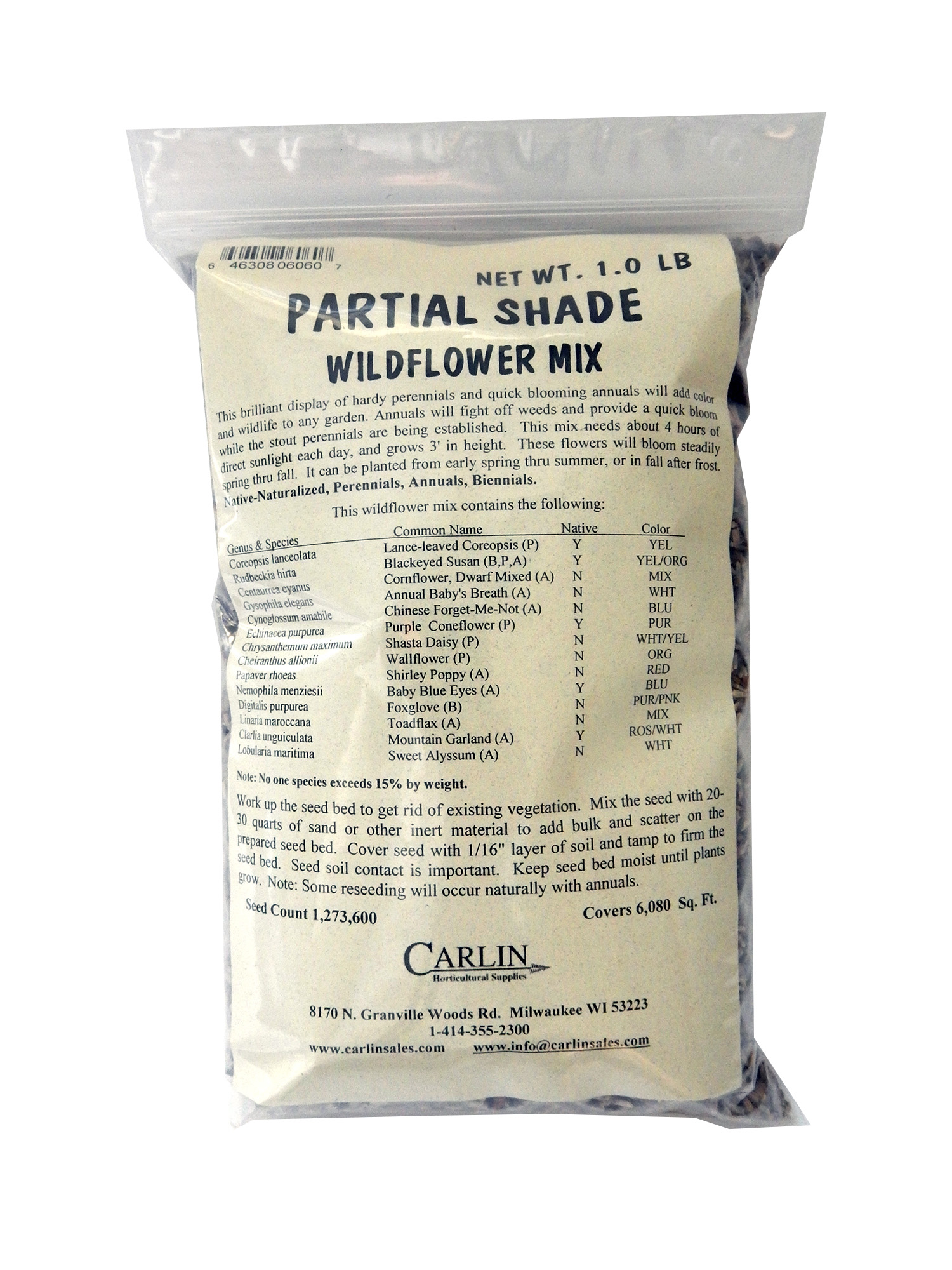 Partial Shade Wildflower Mix 1 lb - Wildflower Seed